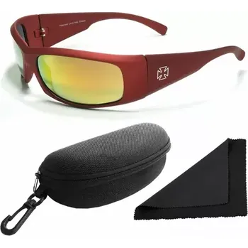 Polarized Brýle sluneční 77 - obroučky červené - skla červeno-zlatá zrcadlová (56.004)