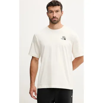 Bavlněné tričko The North Face Flower Dome NF0A8EGXQLI1 béžová 01X, vel. L