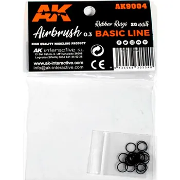AK Interactive Rubber Rings - 20 units (Airbrush Basic Line 0.3)