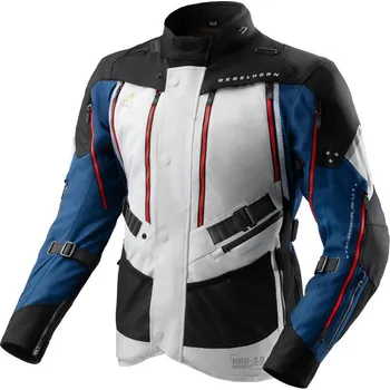 Moto bunda Bunda na motorku Rebelhorn Hardy 3.0 modro-šedo-červená 6XL