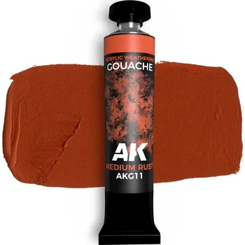 Modelářská barva AK Interactive MEDIUM RUST - AK GOUACHE 20 ml.