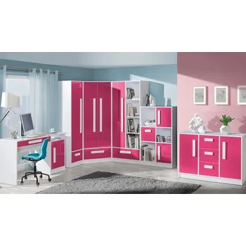 Dětsný nábytek Domel Dětský pokoj Guliver 5 Dvířka Guliver: Popelavy lesk, Úchytky Guliver: Červená