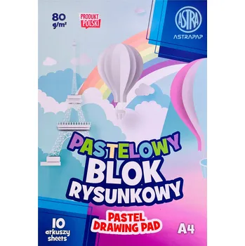 Blok Kreslicí blok A4 pastelový, 10 listů, 80 g/m2 ASTRA