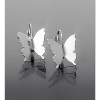 Náušnice Prosperk Romantické náušnice z leštěné chirurgické oceli, motýli stříbrná