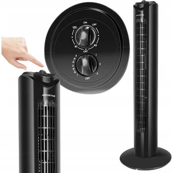 Domácí ventilátor Stojanový sloupový ventilátor Tichý Silný 3 rychlosti 45W Aigostar černý