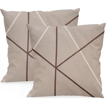 Bytový textil XPOSE® Bavlnený povlak na polštář SAMUEL - světle hnědý 40x40 cm 2ks, Bavlna + Prodloužená možnost vrácení zboží do 50 dnů