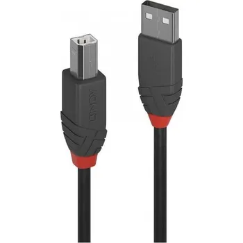 Počítač Lindy USB 2.0 A/M - B/M, Anthra Line 0.2m černý
