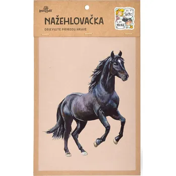Textilní nažehlovací páska Lesní svět Nažehlovačka M 088 - Kůň černý