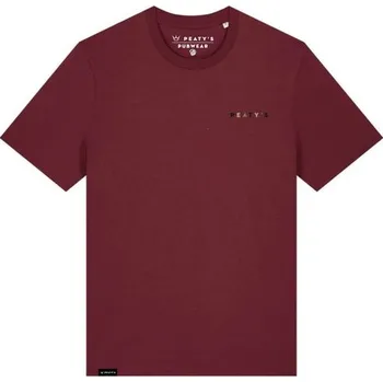 Pánské tričko PEATYS Tričko PEATY'S PUBWEAR TRIKO S KRÁTKÝM RUKÁVEM STACKED BURGUNDY - S