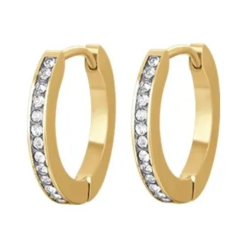 Náušnice Náušnice Luca Barra pozlacené kroužky z chirurgické oceli s krystaly 18 mm OK1239