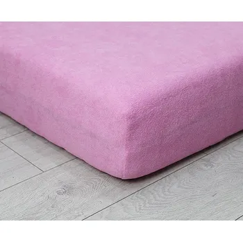 Prostěradlo Froté prostěradlo s gumou 220x200 luxusní silné RŮŽOVÉ