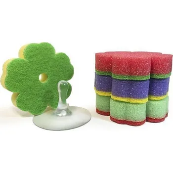 Houba na nádobí SILUX s přísavkou - kytička,jablko 4 ks