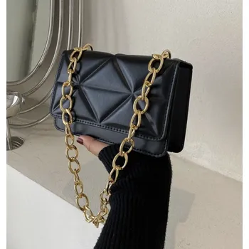 Kabelka Mini kabelka černá PU kůže řetěz na rameno pro studentky manažerky cestování