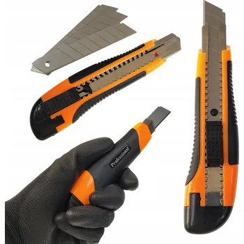 Pracovní nůž NŮŽ UNIVERZÁLNÍ S LÁMACÍ ČEPELÍ 18 MM ŘEZÁK NA TAPETY + 2 NÁHRADNÍ ČEPELE