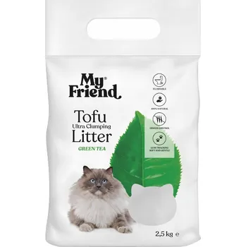 Podestýlka pro kočku My Friend Tofu Hrudkující Stelivo pro kočky Zelený Čaj 7,5 kg / 18 l