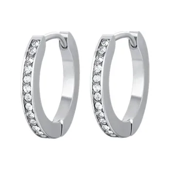 Náušnice Náušnice Luca Barra kroužky z chirurgické oceli s krystaly 18 mm OK1238