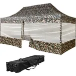 Kvalitní zahradní párty stan 3x6 m nůžkový maskáčový kompletně uzavřený