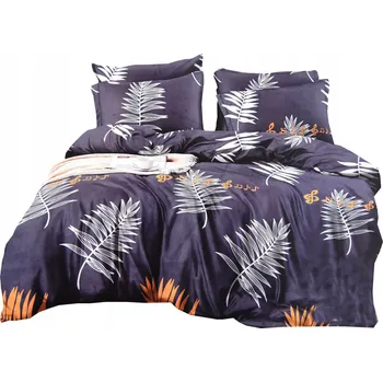 Povlečení Šedé Povlečení s listy 160x200 4 dílné - CENOVÝ TRHÁK