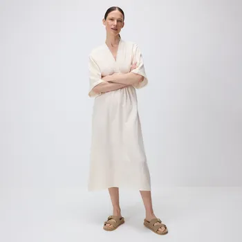 Dámské šaty Reserved - Šaty ve stylu kimona - krémová - 428AE-01X - 428AE-01X-XS