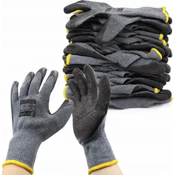 Pracovní rukavice 12x PRACOVNÍ RUKAVICE MÁČENÉ V LATEXU S PORÉZNÍ VRSTVOU, VELIKOST 11