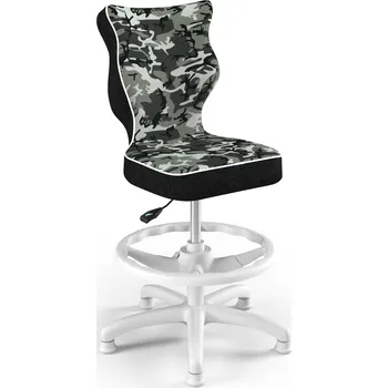 Křeslo OTOČNÉ KŘESLO PRO DĚTI s podnožkou Petit MASKÁČOVÝ BÍLÁ Storia r.3