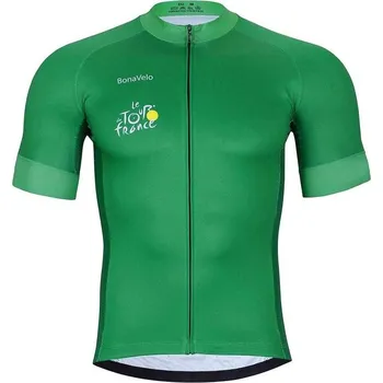cyklistický dres BONAVELO Cyklistický dres s krátkým rukávem - TOUR DE FRANCE 2025 - zelená