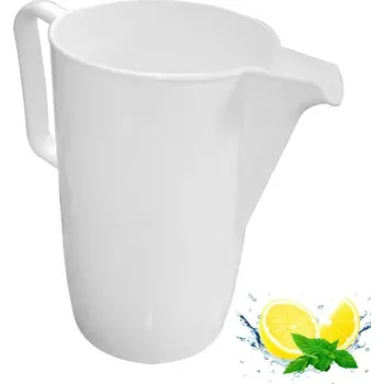 Džbán na nápoje, džus, limonádu, plastový 2L bílý