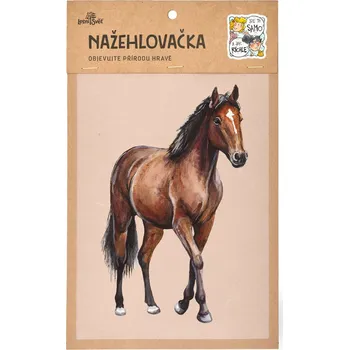 Textilní nažehlovací páska Lesní svět Nažehlovačka M 089 - Kůň hnědý tmavý