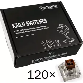 vypínač Glorious mechanické spínače Kailh Box Brown 120 ks hnědá (KAI-BROWN)