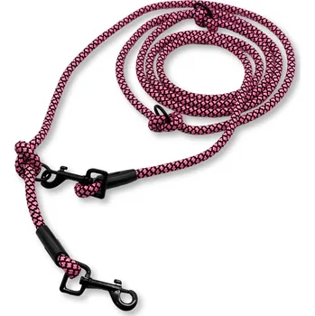 Vodítko pro psa PafDog® Přepínací nastavitelné vodítko 8mm, 11 délek, růžovo-černé extra pevné DÉLKA VODÍTKA: 1.5 metru