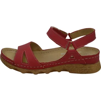 Dámské sandále Obuv dámská letní HILBY 248 červená (Dámské kožené sandály)