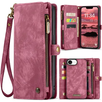 Pouzdro na mobilní telefon VSECHNONAMOBIL 114957 WALLET Ochranný kryt s peněženkou 2v1 pro Apple iPhone 16e červený