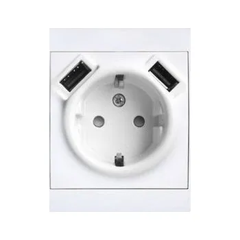 Elektrická zásuvka Zás.+ USB b/če 5569H-A02357 62 LEV ABB s.r.o. 07-20-026-44662