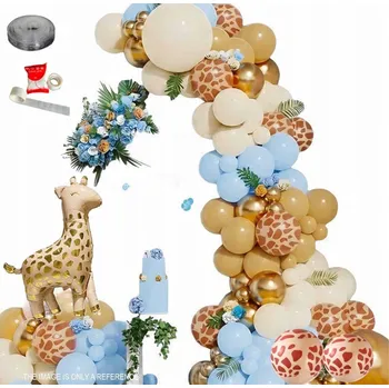 Balónek BALÓNKOVÁ GIRLANDA SADA BALÓNKOVÉHO OBLOUKU BALÓNKY NAROZENINY SAFARI DŽUNGLE ŽIRAFA