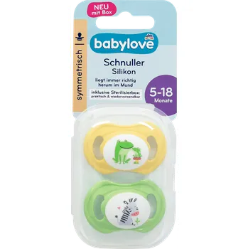dudlíky babylove silikonový dudlík se sterilizačním boxem, 5-18 měsíců