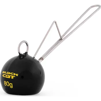 Umělá nástraha Black Cat Cat Ball Dead or Alive System Black, 80g (Systém pro vertikální lov sumců ve spojení s nástražní rybou.)