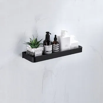 Koupelnový nábytek ZÁVĚSNÁ KOUPELNOVÁ POLICE DO SPRCHY ČERNÁ 30 cm