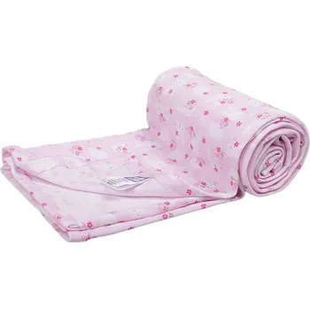 Dětská deka Kaarsgaren Letní bavlněná deka 100×150 cm – růžová se zajíčky