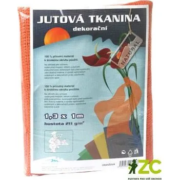 Jutová tkanina 1,3x1m barva: oranžová
