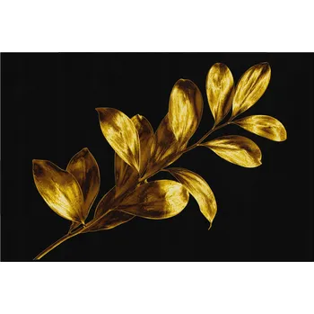 Obraz Obraz na plátně ZLATÉ LISTY NA ČERNÉM POZADÍ 30 x 20 cm
