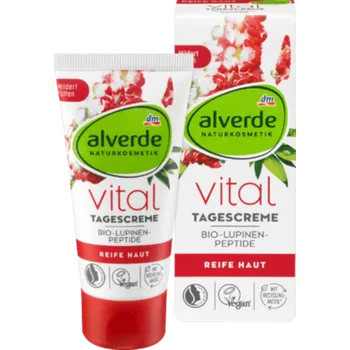 alverde NATURKOSMETIK Vital denní krém na obličej lupina, peptidy