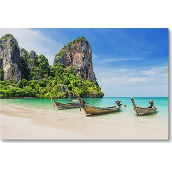 Obraz LOĎ Obraz na plátně NA PLÁŽI KRABI THAJSKO 30 x 20 cm