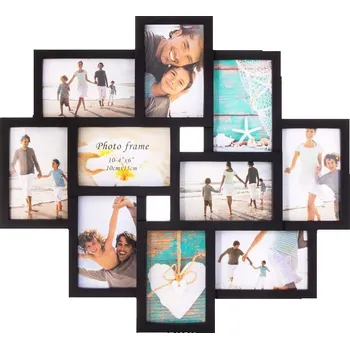 Digitální fotorámeček Fotorámeček na 10 fotek, 53x49 cm, černý SPRINGOS PANORAMA