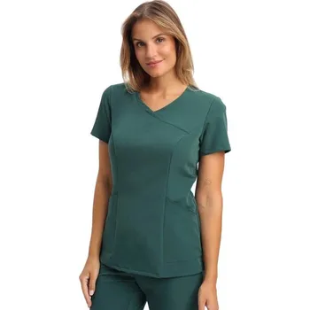 Zdravotnický oděv Dámská halena vypasovaná, Elegant Stretch, lahvově zelená, XXL