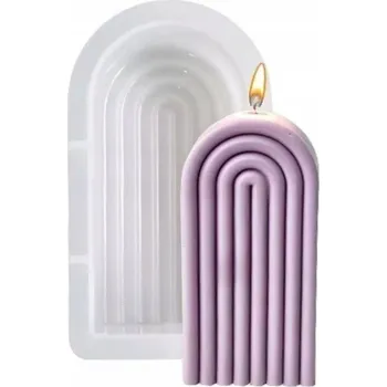 Forma na odlévání Silikonová Forma na Svíčky Vosk Proužkovaná Duha Pásky Oblouk Proužky 04