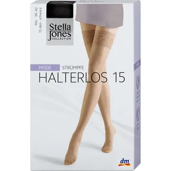 Dámské punčochy Stella Jones samodržící punčochy 15DEN, velikost M/L 39-42, černé