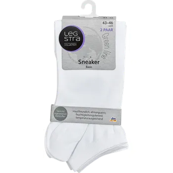 Dámské ponožky Legstra ponožky Sneaker Basic bílé, velikost 43-46, 2 páry