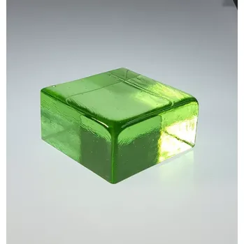 Skleněná cihla zelená - malá-barevná sklovina (Skleněná cihla 100x100x50)