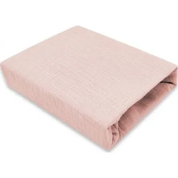 Prostěradlo Baby Nellys Mušelínové prostěradlo do postýlky 60 x 120 cm Nature double Baby Nellys Pudrově růžové