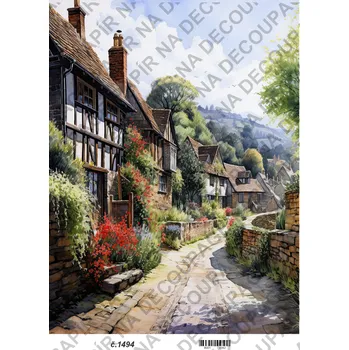 Umělecký papír Rýžový a soft papír na decoupage - Krajinka - KB01494 Materiál: Soft, Rozměr: A4